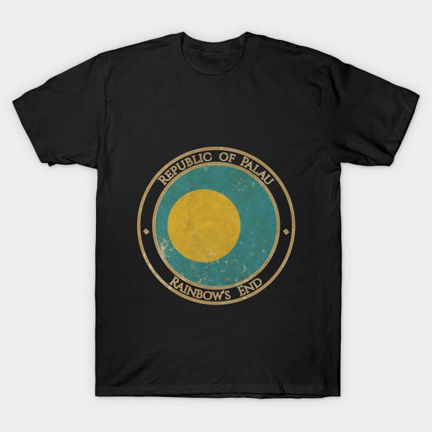 Vintage Republic of Palau Oceania Oceanian Flag T-Shirt by DragonXX